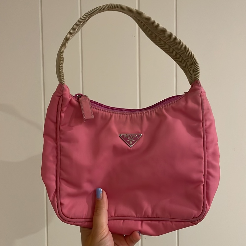 Vintage Y2K Prada Nylon Tessuto Mini Hobo - PINK! - Picture 2 of 16